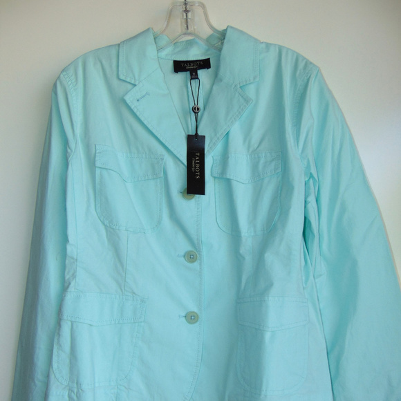 NEW ~TALBOTS  Lightweight Jacket in Mint Green Size 10 - Picture 1 of 4